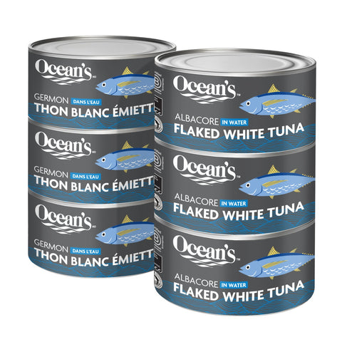Ocean's  Flaked White Tuna in Water, 6 x 184 g