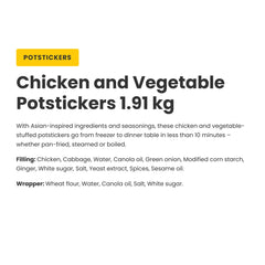 Siwin Potstickers Chicken and Vegetable Dumplings, 1.9 kg