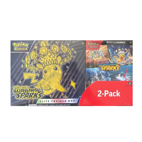 Pokemon Surging Sparks Trainer Box and Booster Bundle, 2 pack