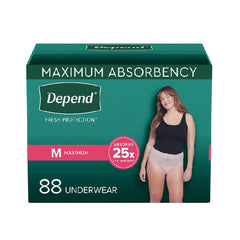 Depend Women's Maximum Absorbency Underwear Medium, 88 units