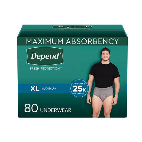 Depend Men's Maximum Absorbency Underwear Extra Large, 84 units