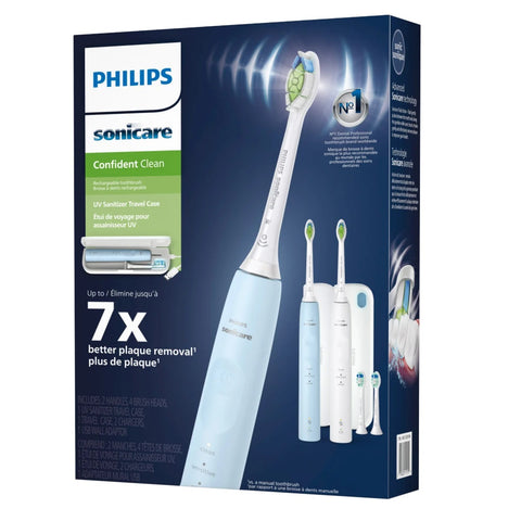 Philips Sonicare Confident Clean with UV Sanitizing Travel Case Edition, 2 brushes