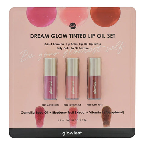 Glowiest Dream Glow Tinted Lip Oil, 3 x 5.7 ml