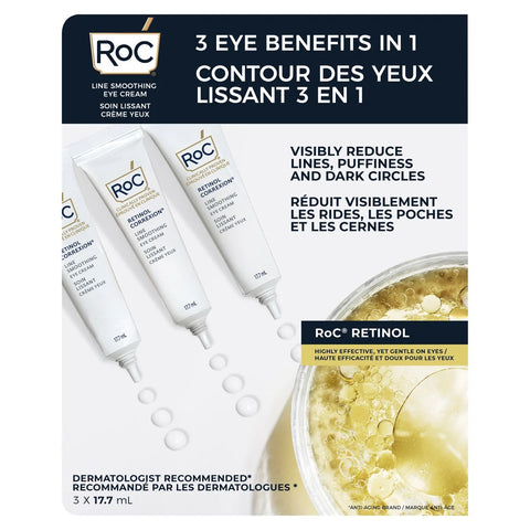 RoC Retinol Correxion Line Smoothing Eye Trio, 3 x 17.7 mL