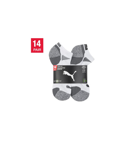 Puma Men's Low Cut Socks White 6-12, 14 pairs