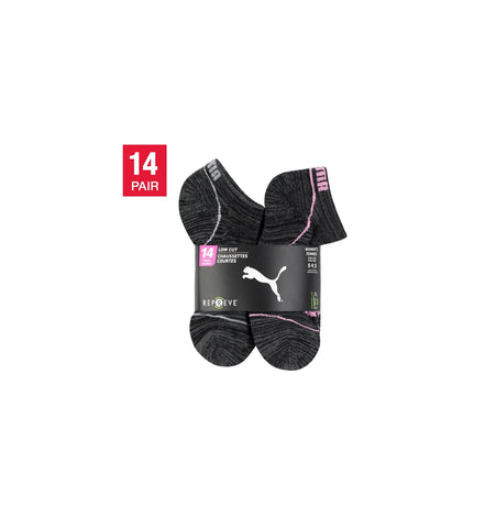 Puma Ladies No Show Socks Size 5-9.5 Dark, 14 pairs
