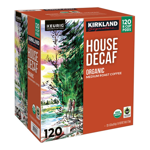 Kirkland Organic House Decaf Medium Roast K-Cup, 120 cups
