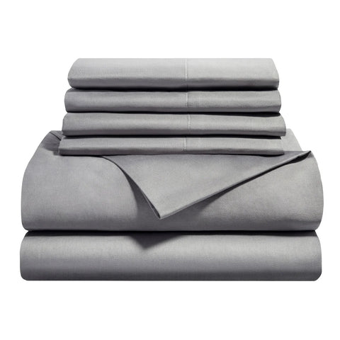 Roots Sateen Cotton Queen Sheet Set, 6 pieces