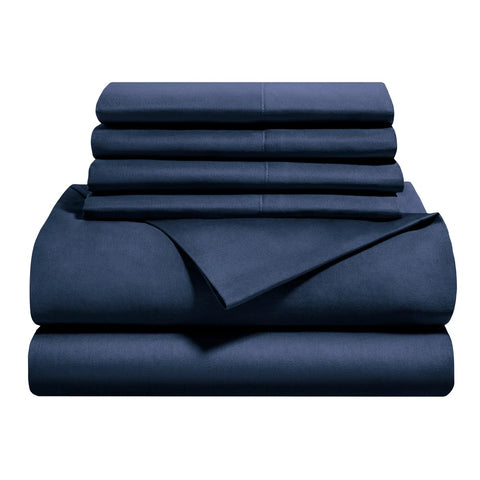 Roots Sateen Cotton Queen Sheet Set, 6 pieces