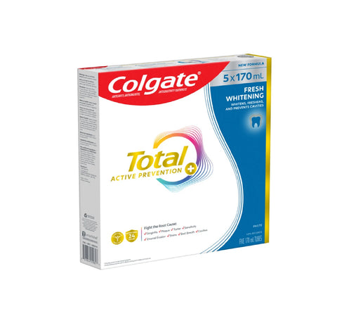 Colgate Active Prevention Plus Fresh Whitening Toothpaste, 5 x 170 ml