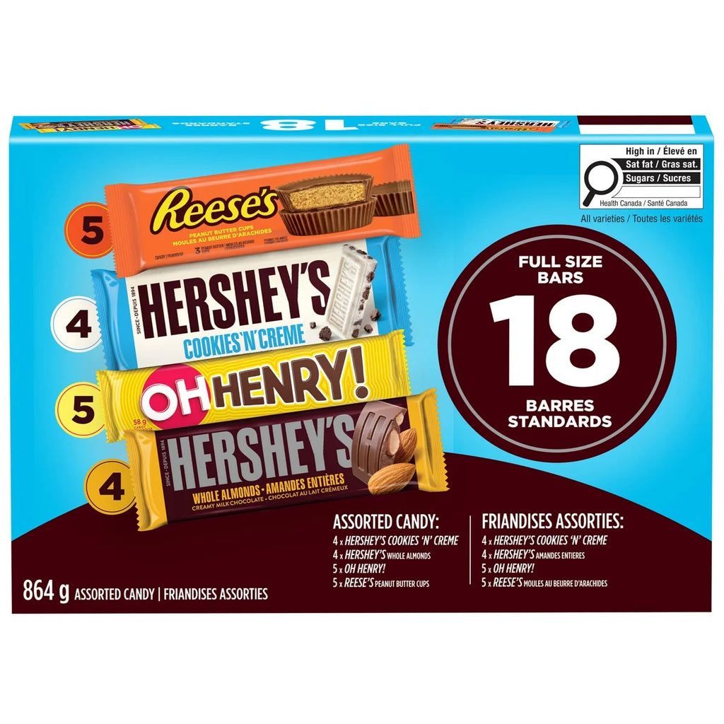 Hershey's Oh Henry!, Hershey's, Reese, 18 bars