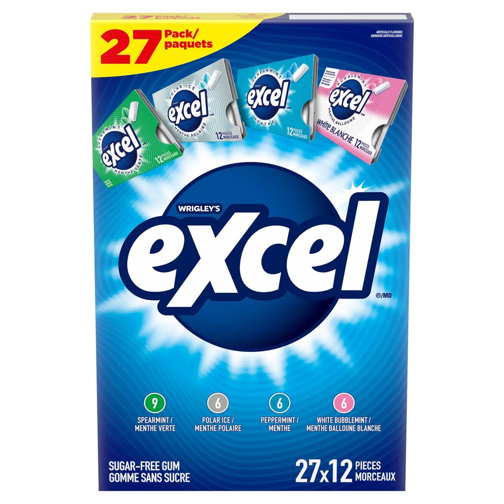 Excel Sugar Free Gum Variety Pack, 27 x 12 pieces