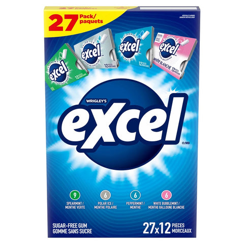 Excel Sugar Free Gum Variety Pack, 27 x 12 pieces