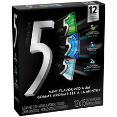 Wrigley’s 5 Mint Gum Variety Pack, 12 x 15 units