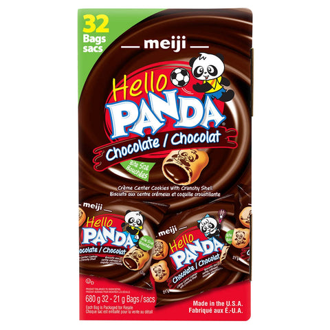 Meiji Hello Panda Chocolate Crème Filled Cookies, 32 x 21 g