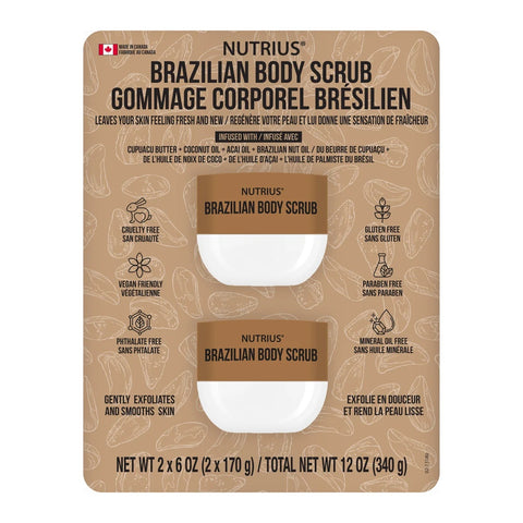 Nutrius Brazilian Body Scrub, 2 x 170 g