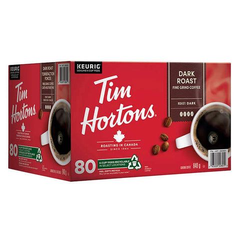 Tim Hortons Dark Roast Keurig K-Cup, 80 cups