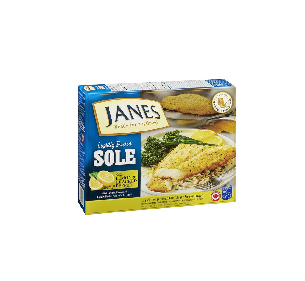 Janes Frozen Lemon & Pepper Sole, 1 kg