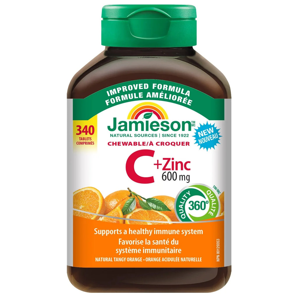 $3.5 OFF - Jamieson 600 mg Chewable Vitamin C + Zinc, 340 Tablets