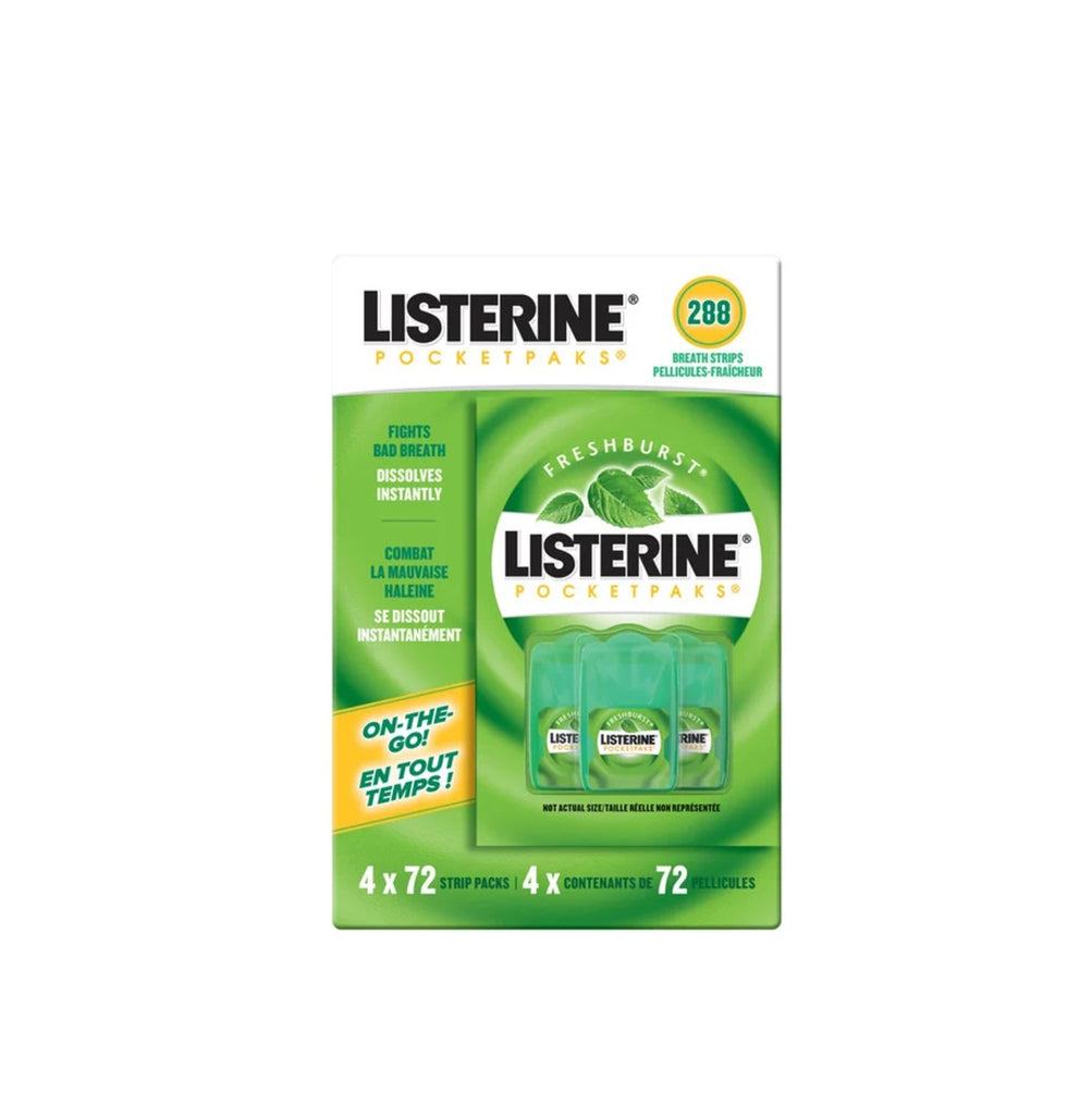 Listerine Pocketpaks Breath Strips, 4 x 72 ct