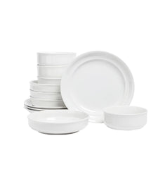 Over & Back Porcelain Dinnerware, 12 pieces