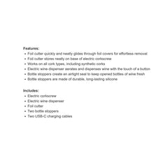 Rabbit Electric Corkscrew and Wine Set, 5 pieces