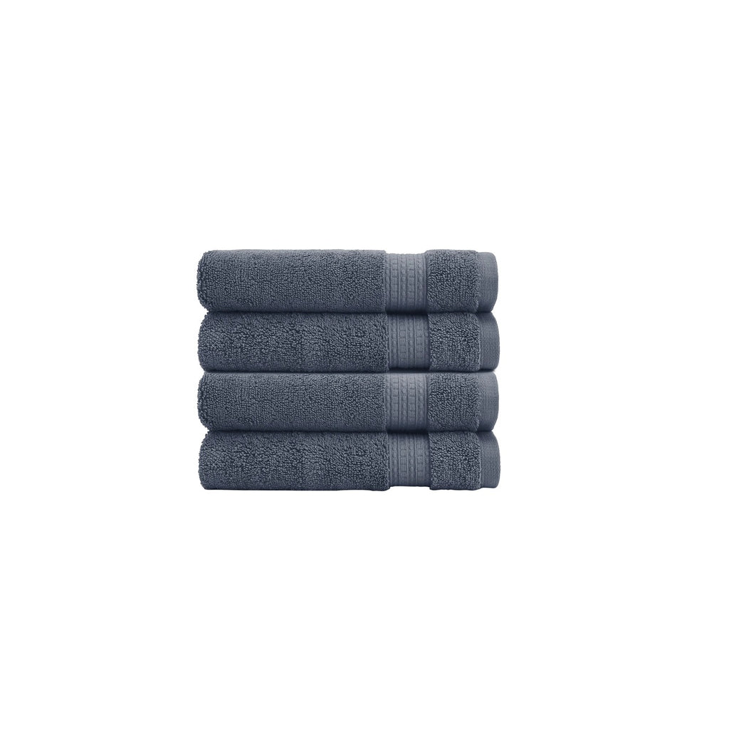 Serene Cotton Hand Towels Blue, 4 towels