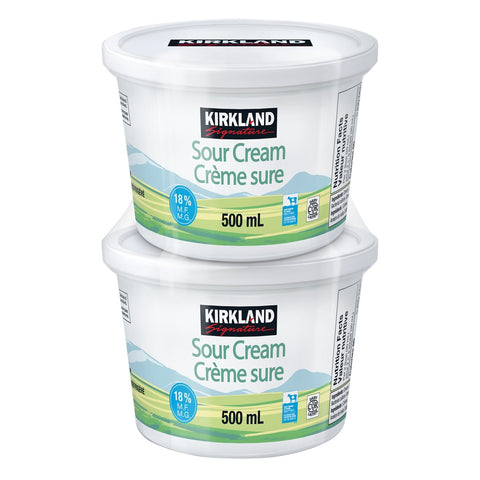 Kirkland Sour Cream 18%, 2 x 500 mL