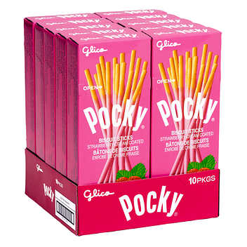 Glico Pocky Strawberry, 10 x 33 g