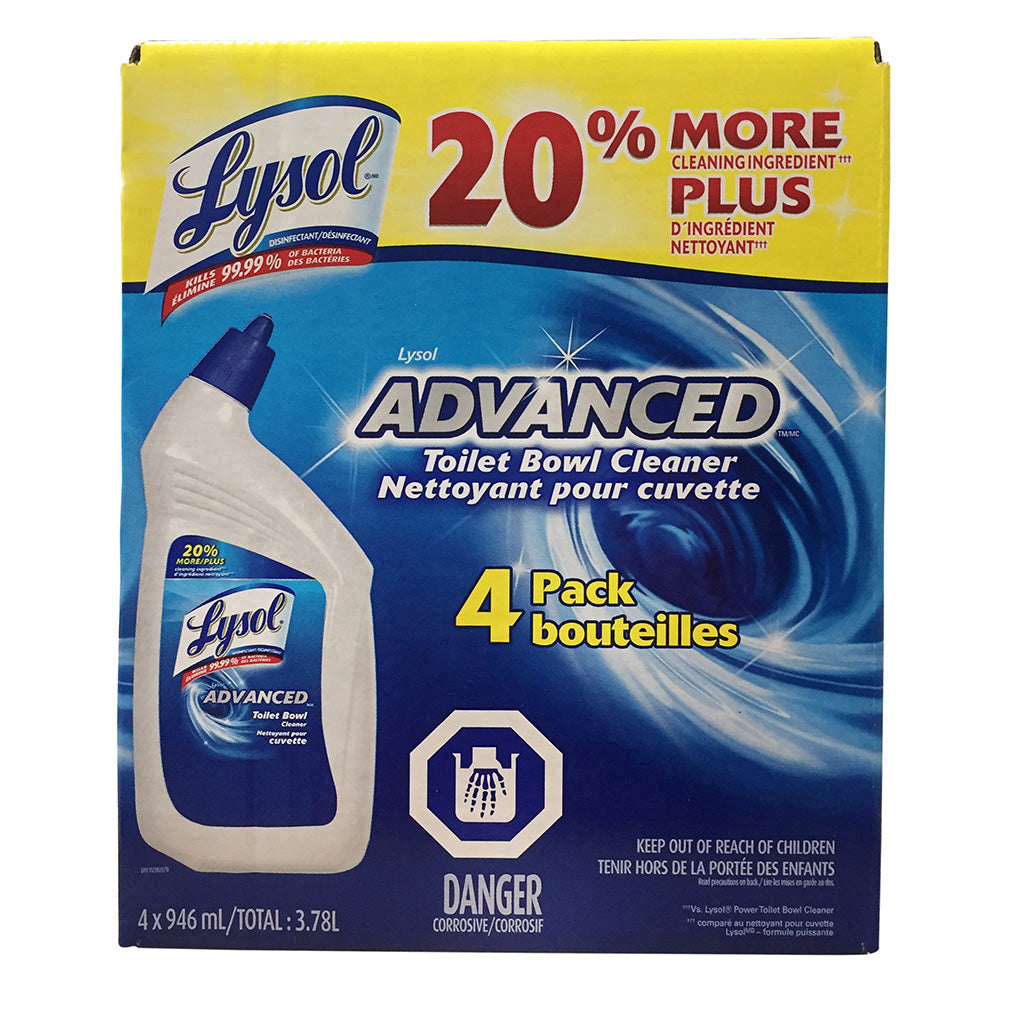 Lysol Toilet Bowl Cleaner, 4 x 0.9 L