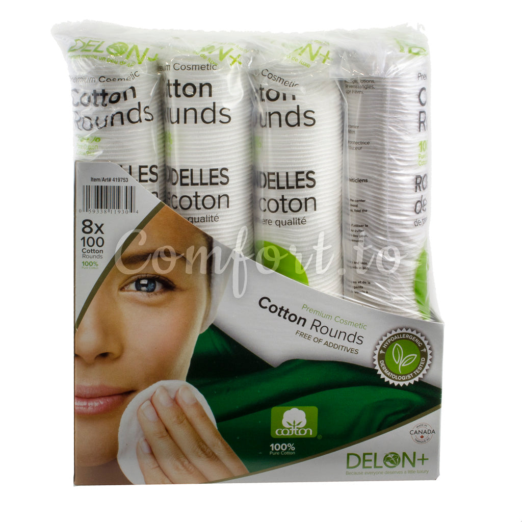 Delon+ Cotton Rounds, 800 rounds