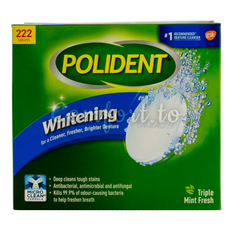Polident Denture Whitening, 222 tablets