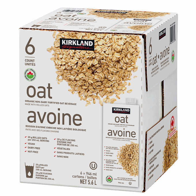 Kirkland Organic Oat Beverage, 6 x 946 mL