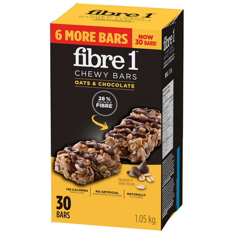 Chewy Fibre 1 Oats & Chocolate Bars, 30 x 35 g