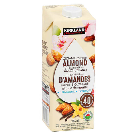 Kirkland Signature Organic Almond Beverage Vanilla, 6 x 0.9 L
