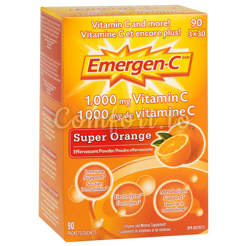 Emergen–C Super Orange, 1000Mg Vitamin C, 90 packs