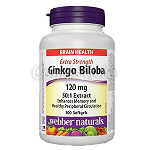 Webber Naturals® Extra Strength Ginkgo Biloba 120Mg, 300 softgels