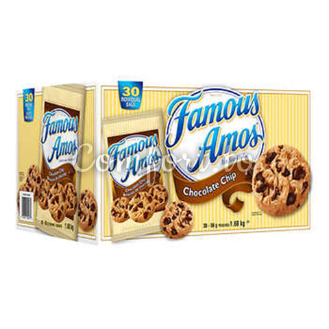 Famous Amos Chocolate Chip Cookies, 30, 6 pouches