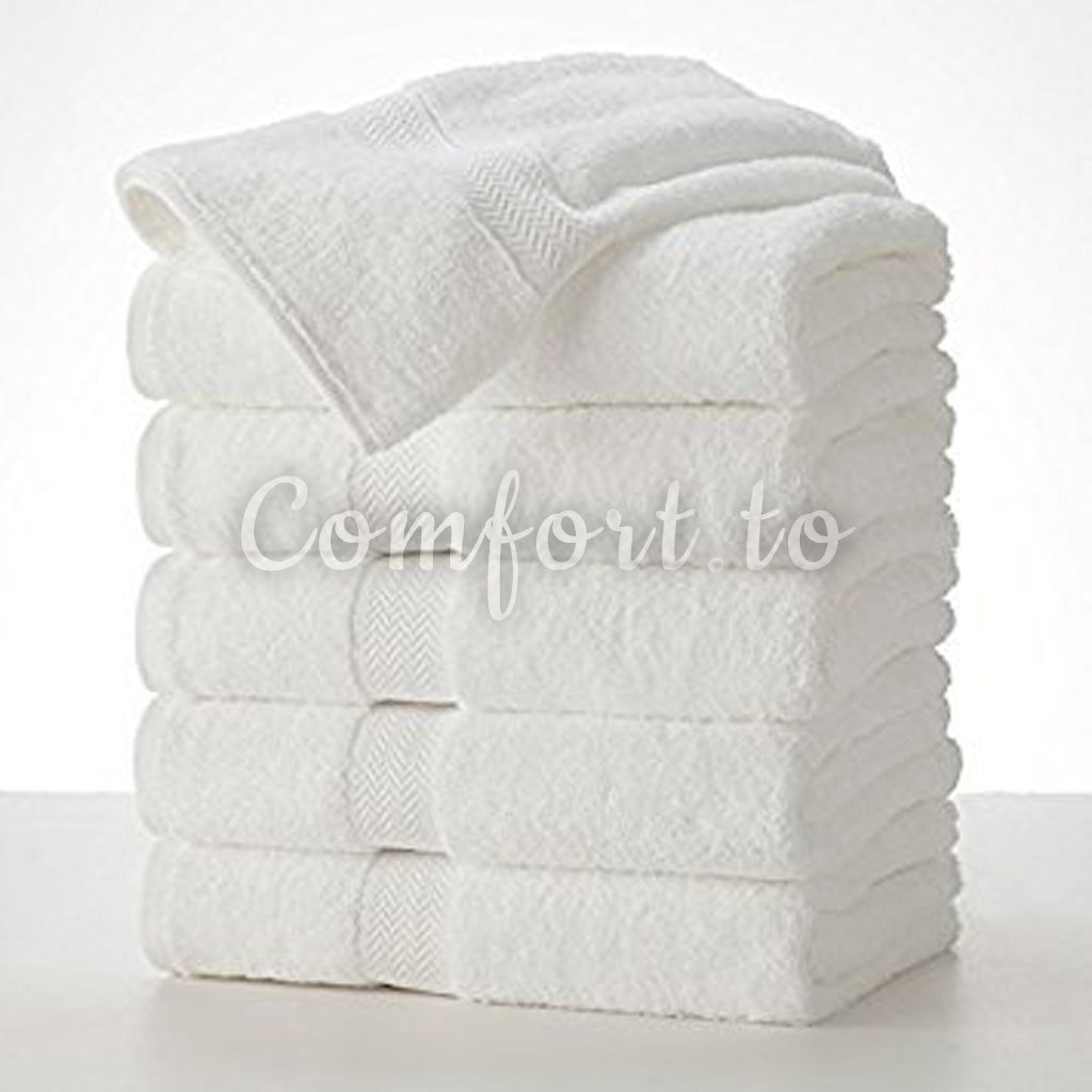 Grandeur Hospitality Bath Towels , 100% Cotton, 6 Pack, White, 5 towels