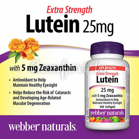 Webber Naturals® Lutein 25 mg With Zeaxanthin 5 mg, 140 softgels