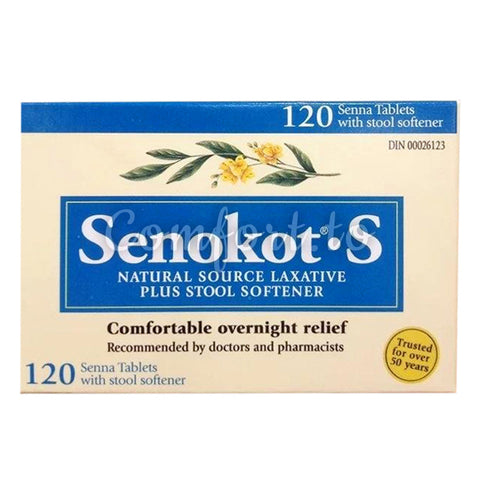 Senokot – S Laxative Plus Stool Softener, 120 senna tablets