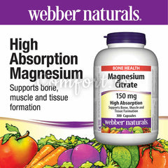 $4 OFF - Webber Naturals® Magnesium Citrate 150 mg, 300 tablets