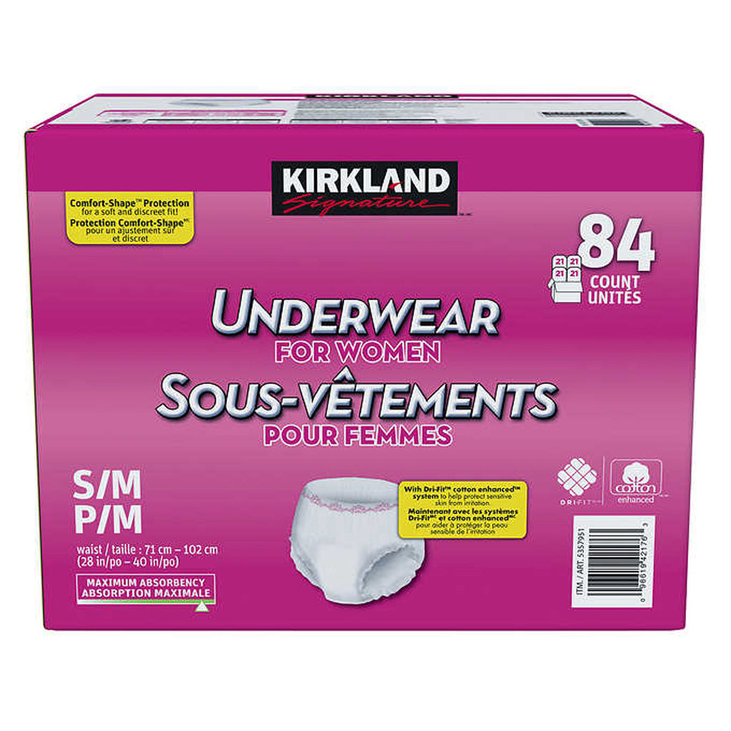 $11 OFF - Kirkland Signature Protective Underwear Women S/M, 92 units
