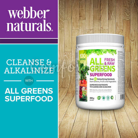 Webber Naturals – All Greens Superfood 100 Servings – 890G Powder, 890 g