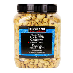 Kirkland Signature Unsalted Whole Cashews, 1.1 kg