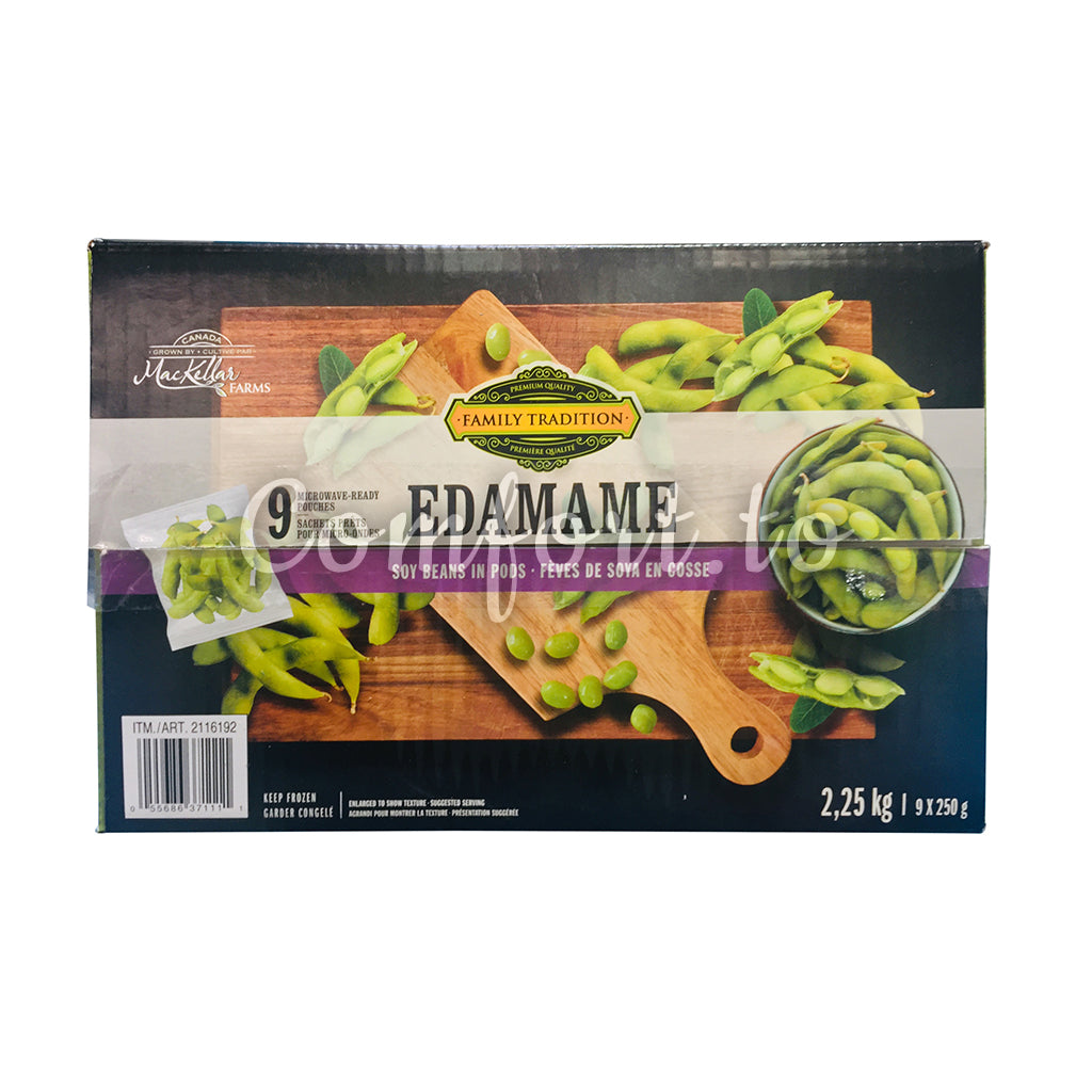 Frozen Family Tradition Edamame Soy Beans in Pods, 9 x 250 g