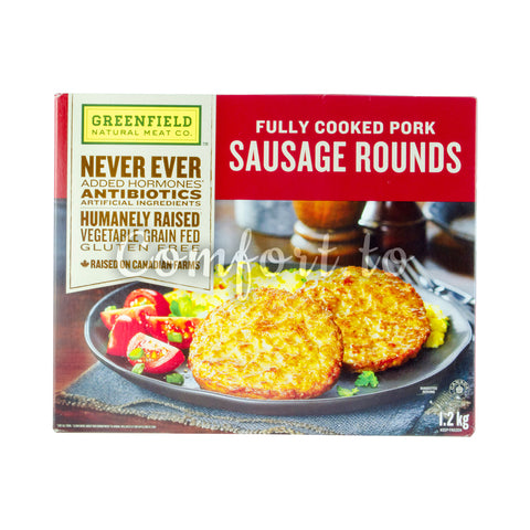 Frozen Greenfield Fully Cooked Pork Sausage Rounds, 1.2 kg