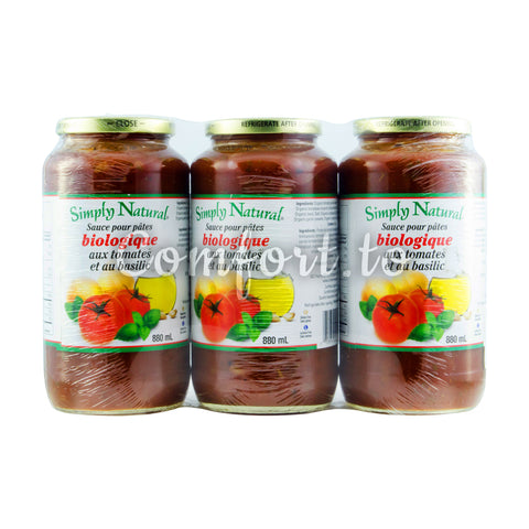 Simply Natural Organic Tomato & Basil Pasta Sauce, 3 x 880 ml