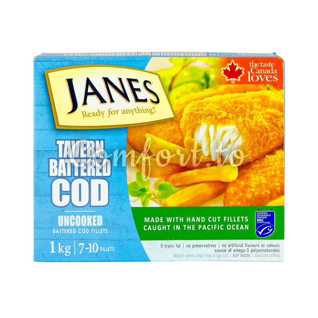 Janes Frozen Tavern Battered Cod, 1 kg