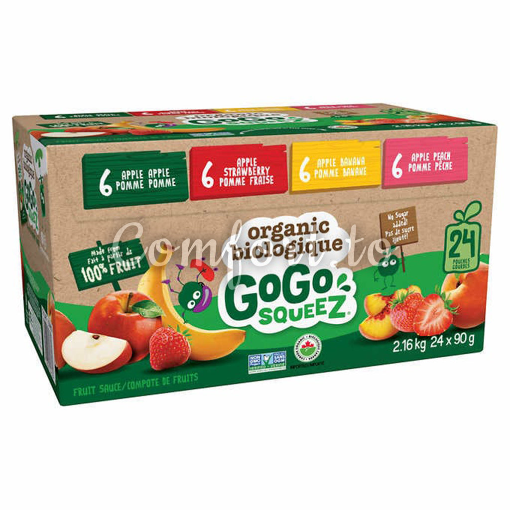 GoGo Squeez Organic Variety Pack, 24 x 90 g